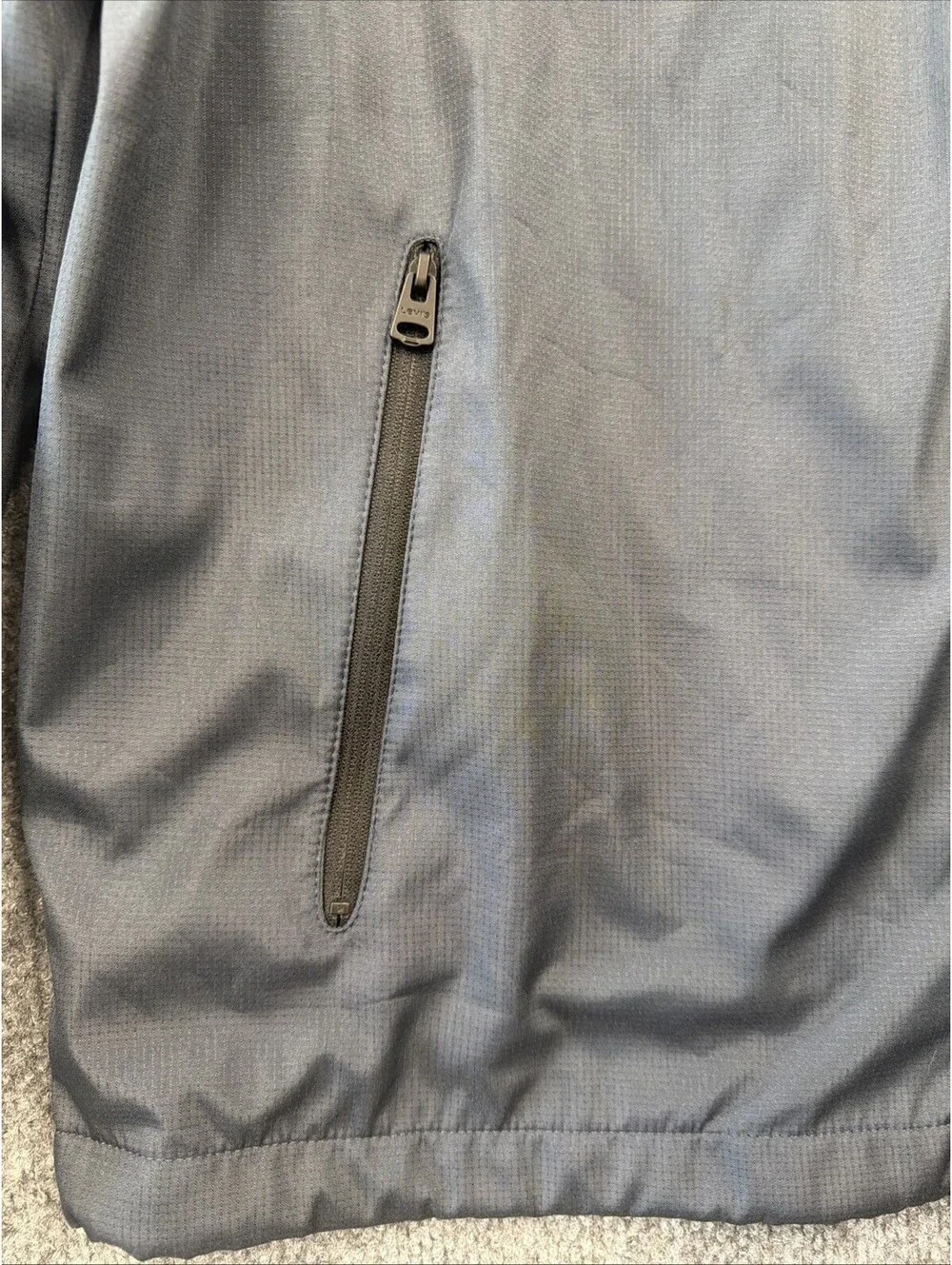 Vintage 90's G Mens Leve by Levis Strauss Navy Blue Windbreaker With Hood Medium